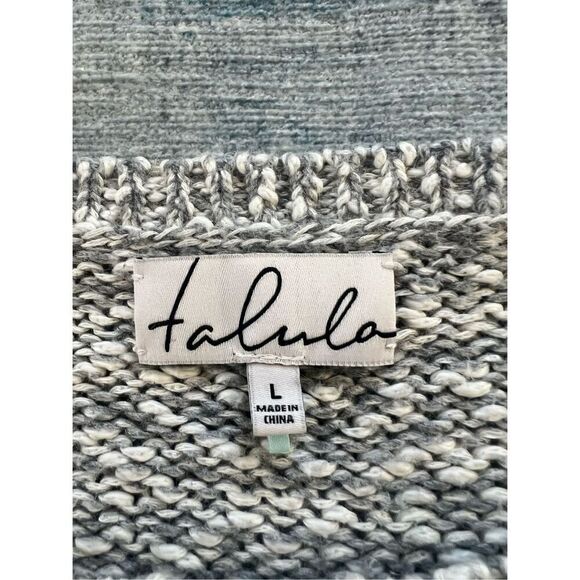 Aritzia Talula Gray Cream Marled Knit Scoop Neck Sweater Large - Picture 3 of 6